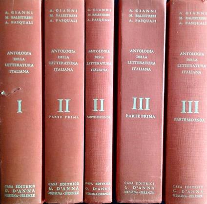 Antologia della Letteratura Italiana. 5 Volumi - copertina