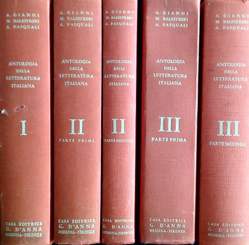 Antologia della Letteratura Italiana. 5 Volumi - Libro Usato - Casa  Editrice G.D'Anna 