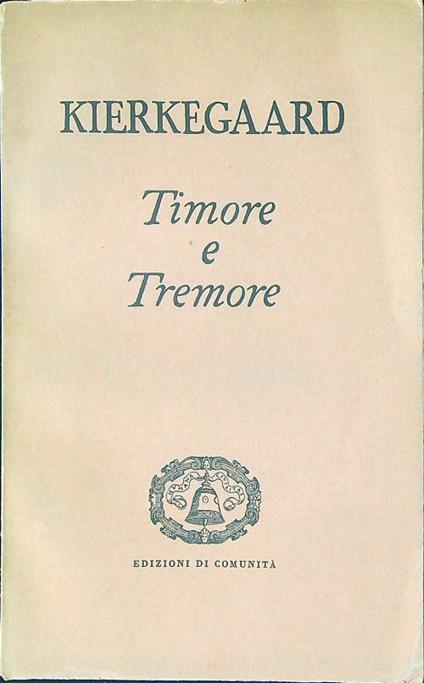 Timore e tremore - Sören Kierkegaard - copertina