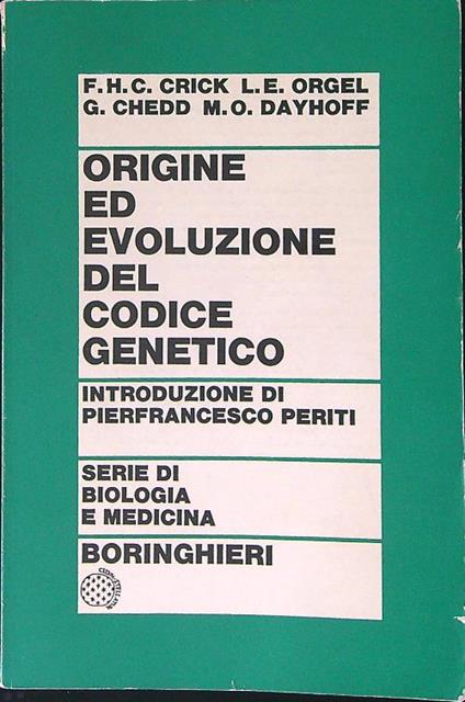 Origine ed evoluzione del codice genetico - copertina