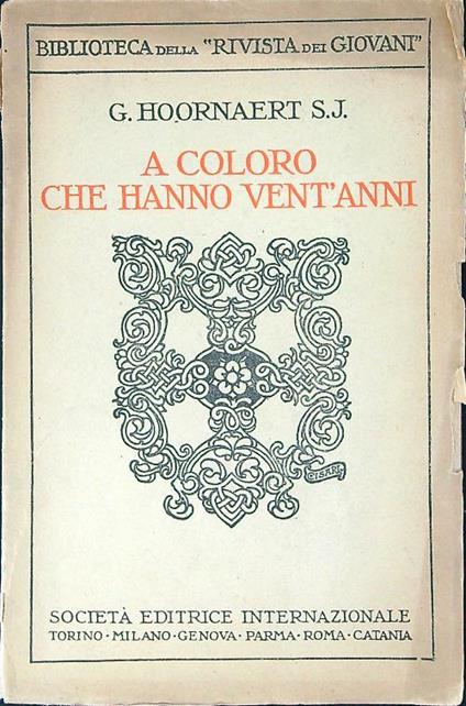 A coloro che hanno vent'anni - copertina