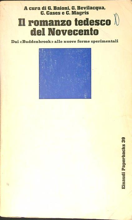 Il romanzo tedesco del Novecento - copertina