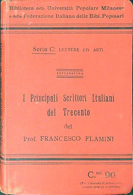 I principali scrittori italiani del Trecento - Francesco Fambrini - copertina