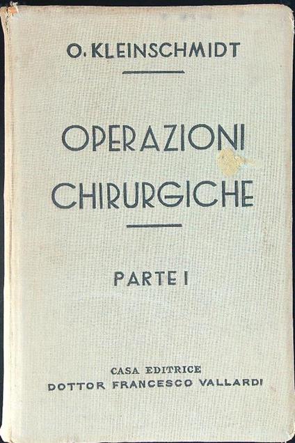 Operazioni chirurgine Parte I - copertina