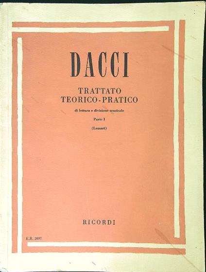 Dacci Trattato teorico-pratico PARTE I - copertina