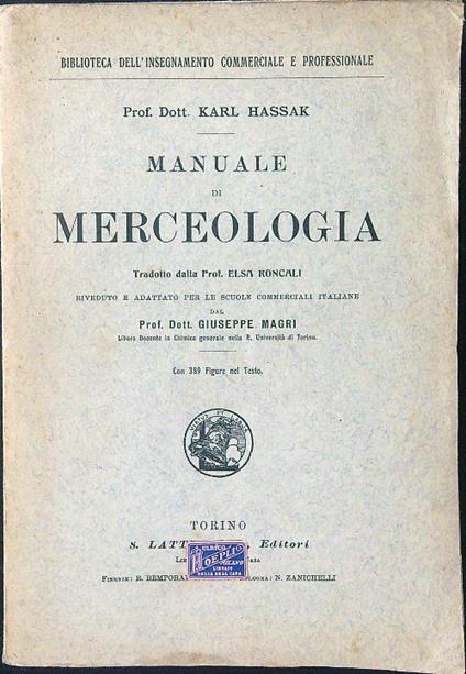 Manuale di merceologia - copertina