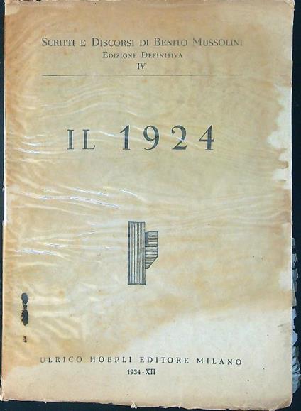 Il 1924 - Benito Mussolini - copertina