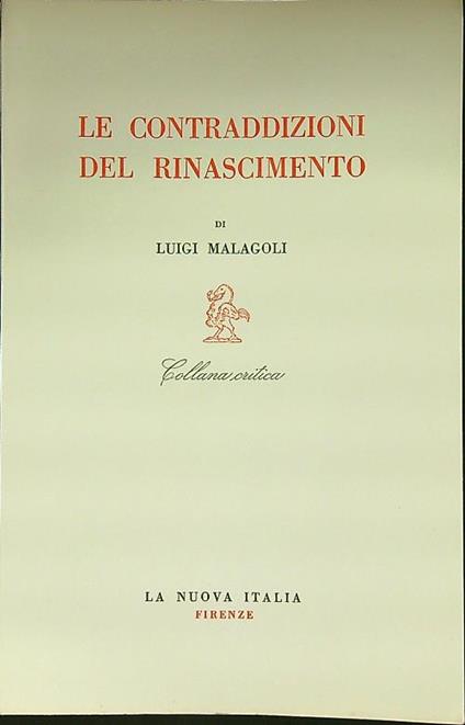 Le contraddizioni del Rinascimento - copertina