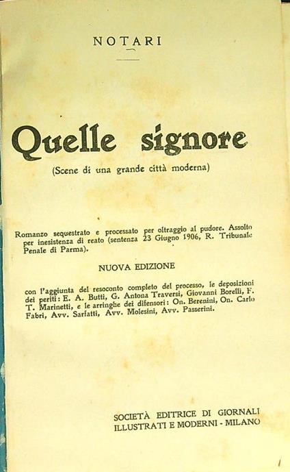 Quelle signore - Notari - copertina