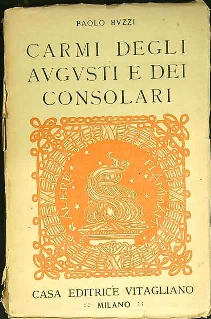 Carmi degli augusti e dei consolari - Paolo Buzzi - copertina