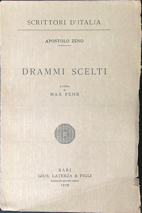 Drammi scelti - copertina