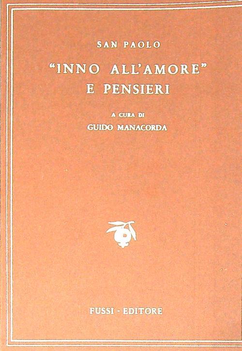 Inno all'amore e pensieri - Paolo (san) - copertina