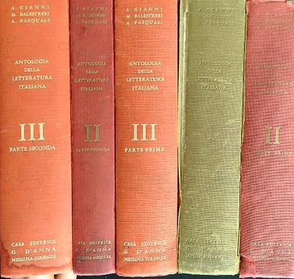 Antologia della letteratura italiana. 5vv - copertina