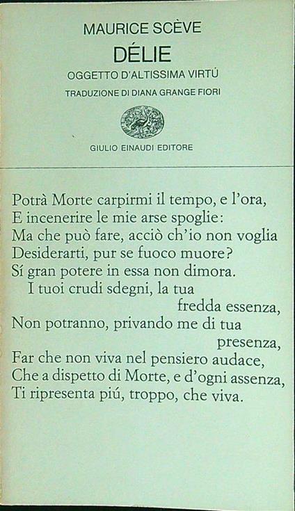 Delie - Maurice Scève - copertina
