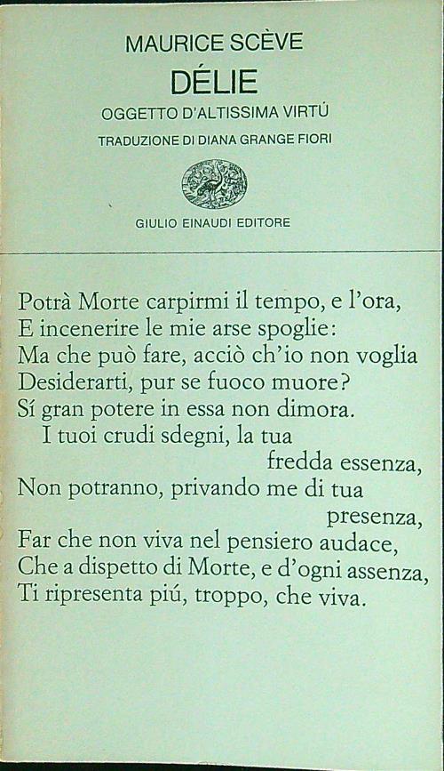 Delie - Maurice Scève - copertina