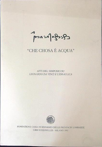Che chosa è acqua - copertina