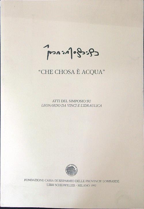 Che chosa è acqua - copertina
