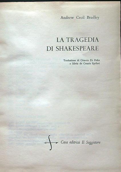 La tragedia di Shakespeare - copertina