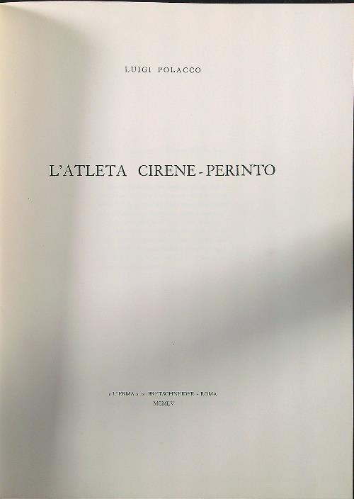 L' atleta Cirene-Perinto - Luigi Polacco - copertina