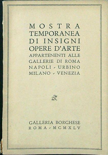 Mostra temporanea di insigni opere d'arte - copertina