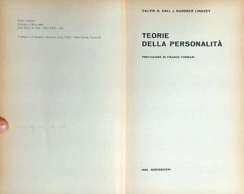 Teorie della personalita' - Calvin S. Hall - copertina