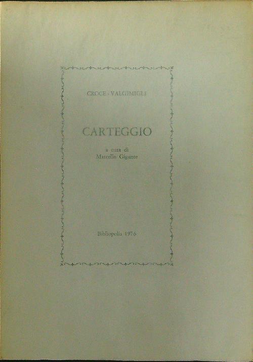 Carteggio - Benedetto Croce - copertina