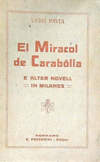 El Miracol de Carabolla - Luigi Pavia - copertina