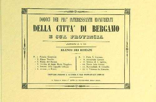 Dodici dei più interessanti monumenti della città di Bergamo - copertina