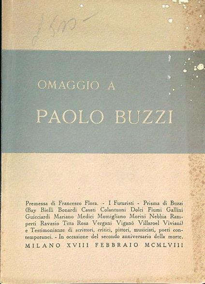Omaggio a Paolo Buzzi - copertina