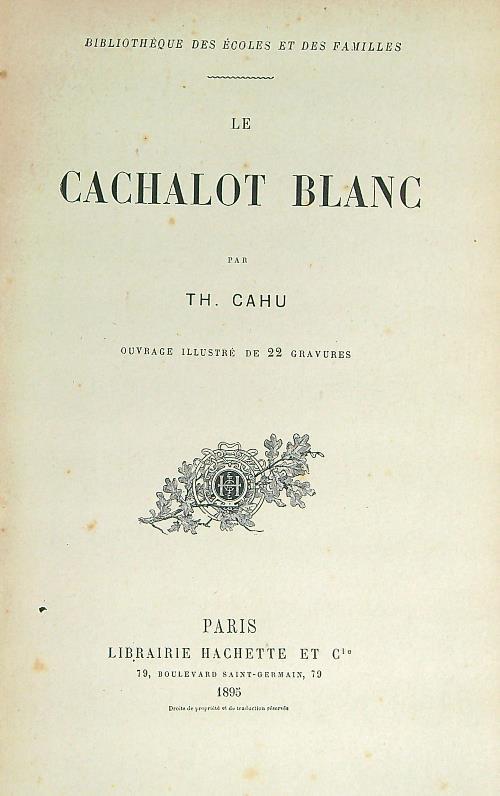 Le cachalot blanc - Th Cahu - copertina