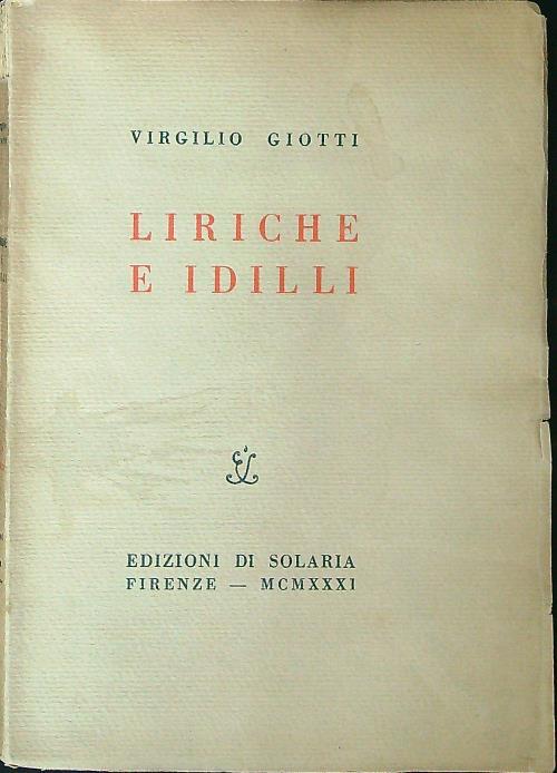 Liriche e Idilli - Virgilio Giotti - copertina