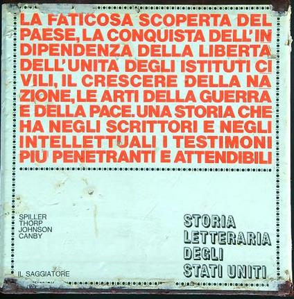 Storia letteraria degli Stati Uniti. 5vv - copertina