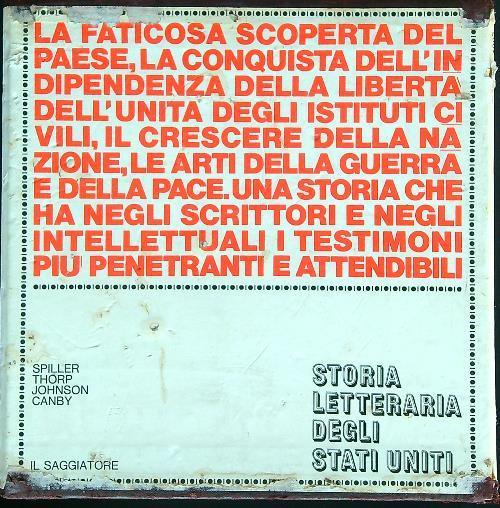 Storia letteraria degli Stati Uniti. 5vv - copertina