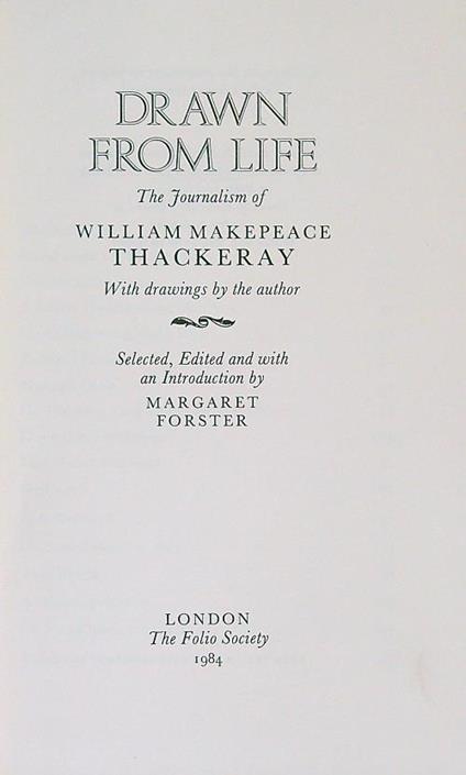 Drawn From Life - William Makepeace Thackeray - copertina