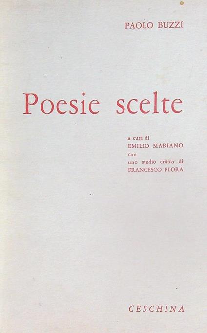 Poesie scelte - Paolo Buzzi - copertina