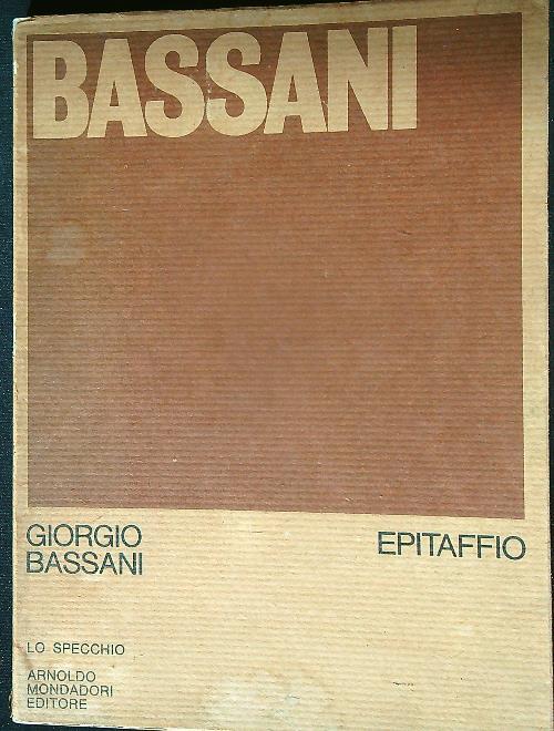 Epitaffio - Giorgio Bassani - copertina