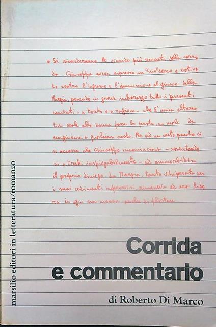 Corrida e commentario - Roberto Di Marco - copertina