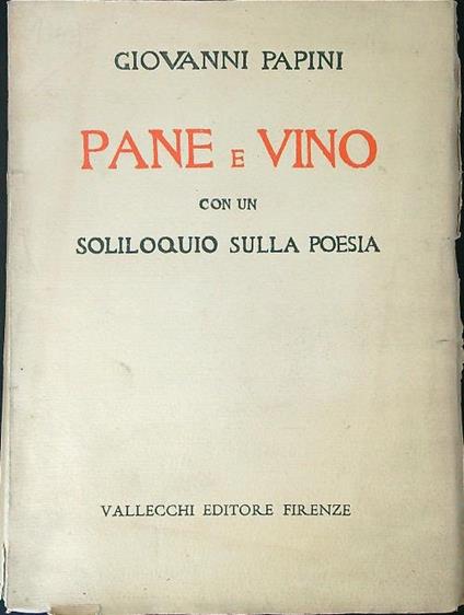 Pane e vino - Giovanni Papini - copertina