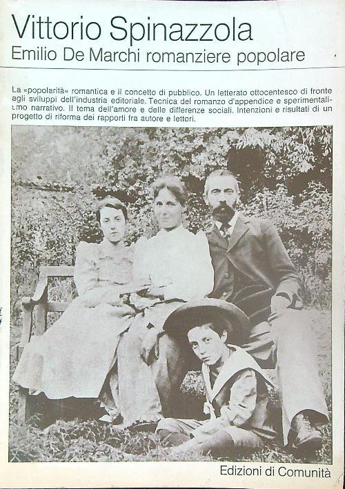Emilio de Marchi romanziere popolare - Vittorio Spinazzola - copertina