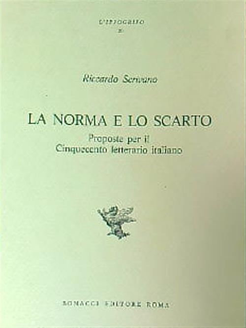 La norma e lo scarto - Riccardo Scrivano - copertina