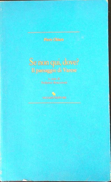 Se non qui, dove? - Piero Chiara - copertina