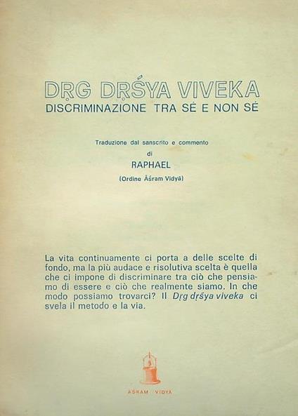 DRG DRSYA Viveka. Discriminazione tra se e non sè - Raphael - copertina