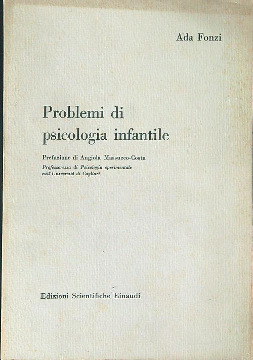 Problemi di psicologia infantile - Ada Fonzi - copertina