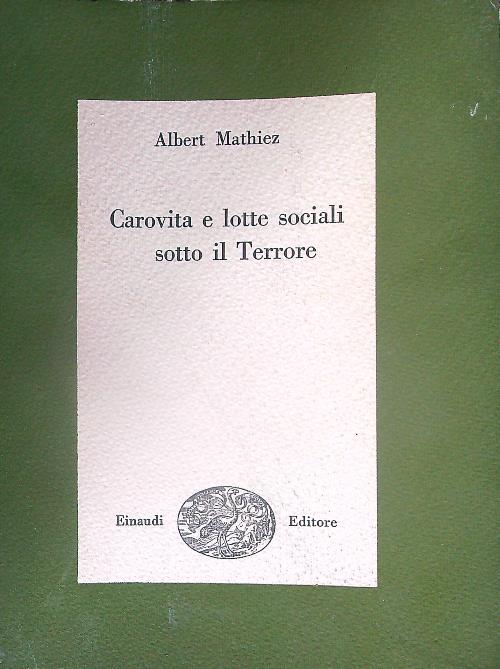 Carovita e lotte sociali sotto il terrore - Albert Mathiez - copertina