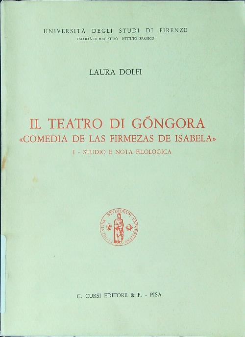 Il teatro di Gongora - Laura Dolfi - copertina