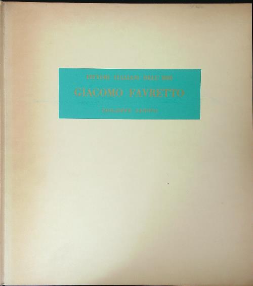 Giacomo Favretto - copertina