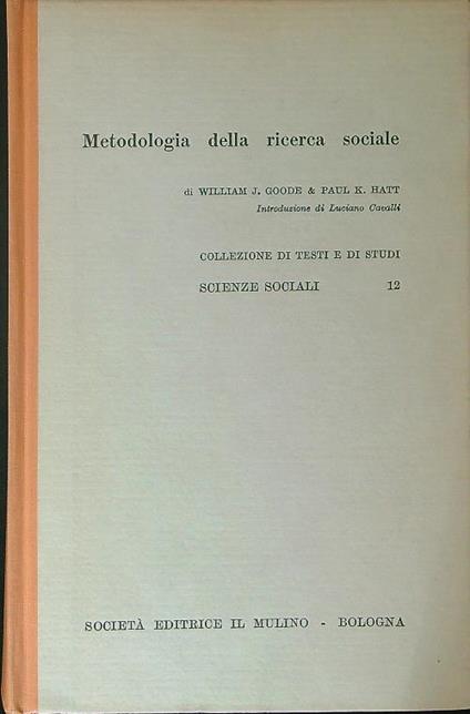 Metodologia della ricerca sociale - copertina