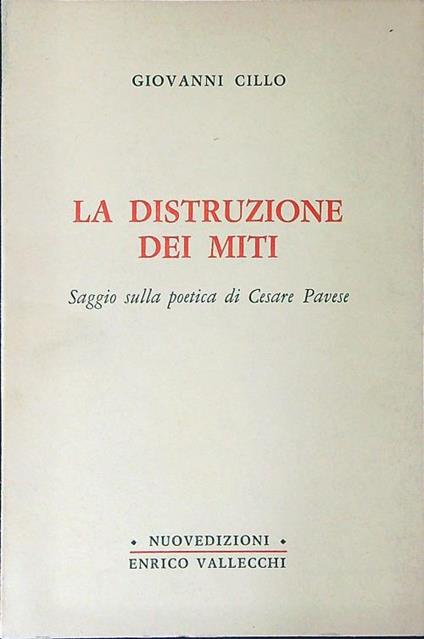 La  distruzione dei miti - Giovanni Cillo - copertina