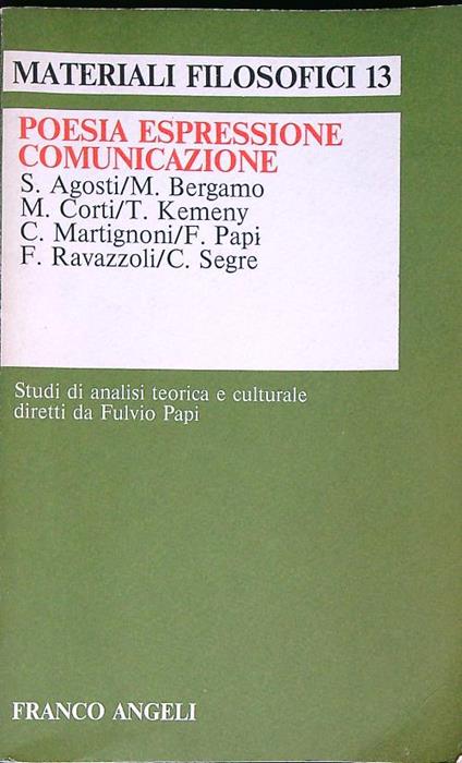 Poesia, espressione, comunicazione - copertina
