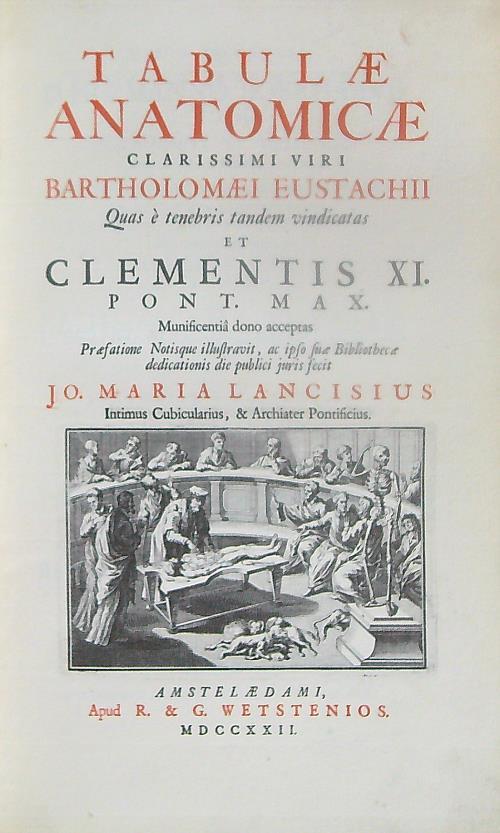 Tabulae anatomicae - Bartolomeo Eustachi - copertina